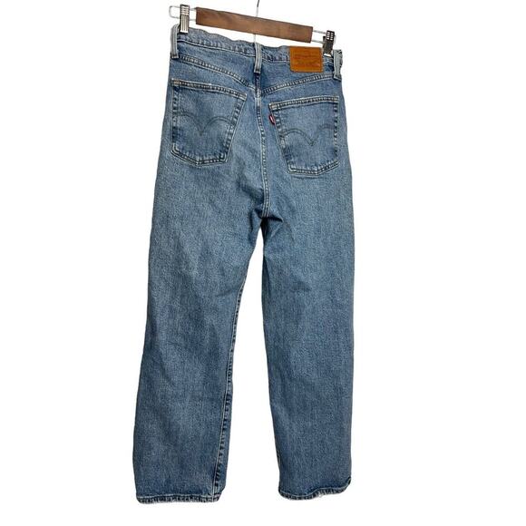 LEVI'S PREMIUM BIG E RIBCAGE Straight Button Fly Jeans Blue Denim Size 28 (611) - Picture 2 of 10